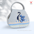Bolso de algodón hecho a mano con cisne 3D de estilo bohemio para mujer Dialy